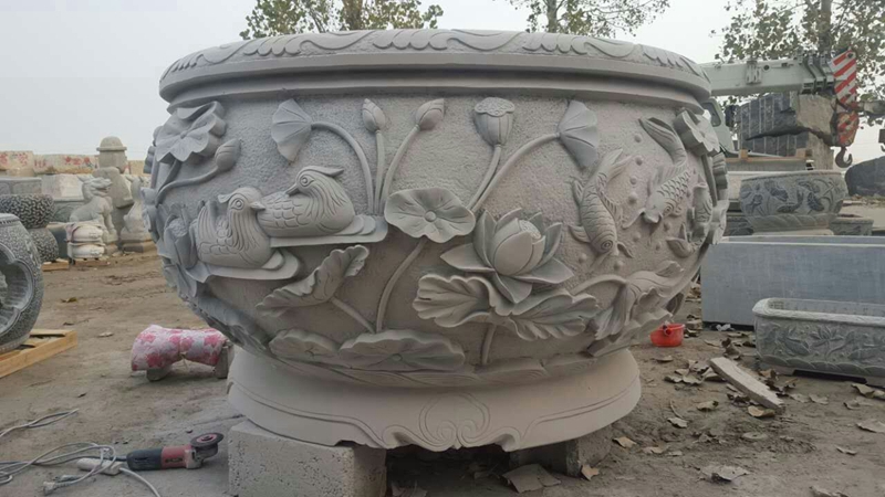石雕花盆 (7)